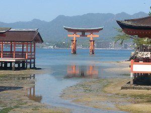 Floating tori at Miyajima shrine near Hiroshima