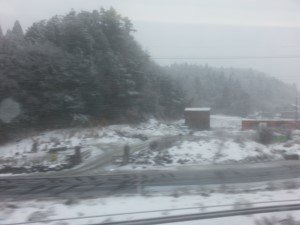 Snow from the train